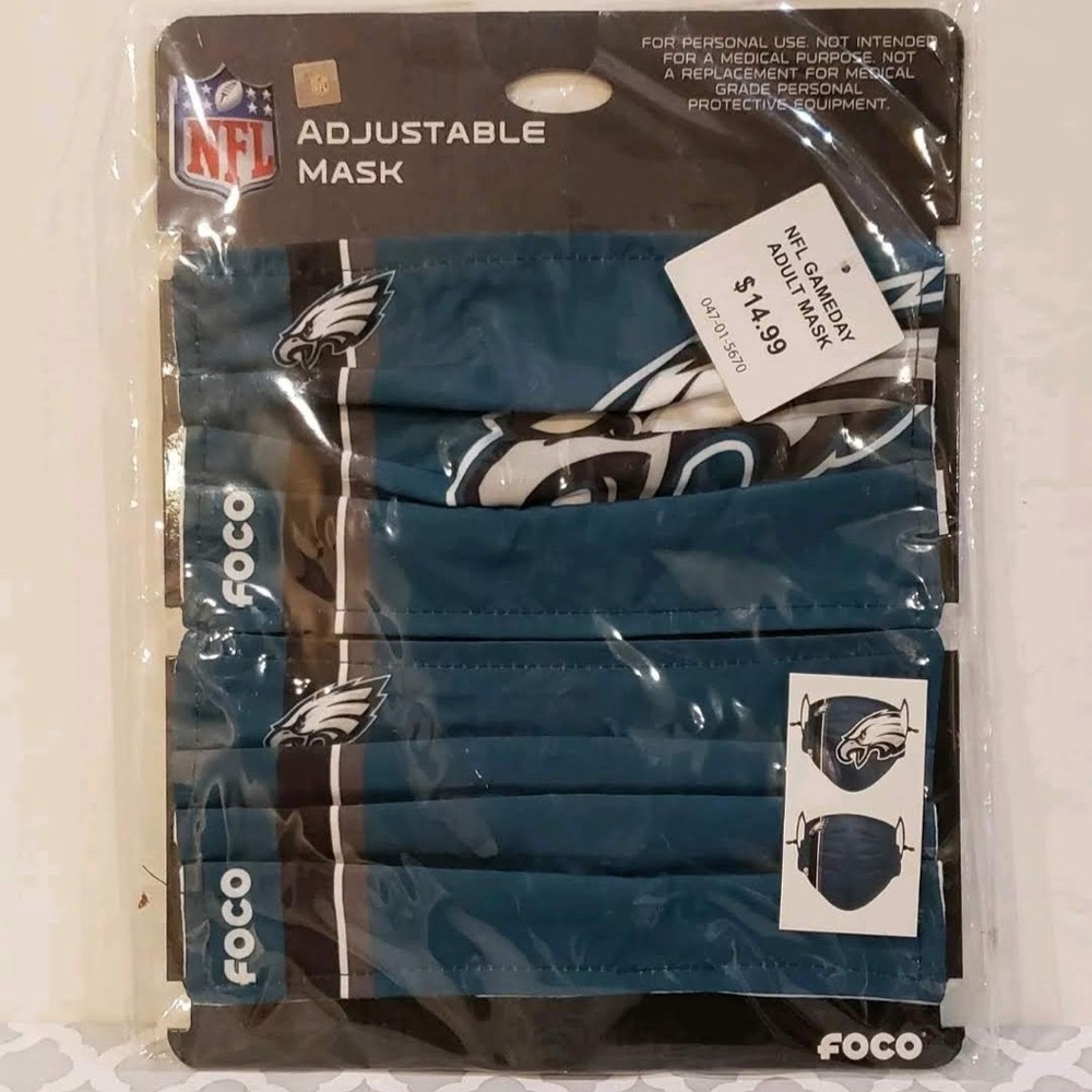 NFL Philadelphia Eagles Adjustable Mask 2pk